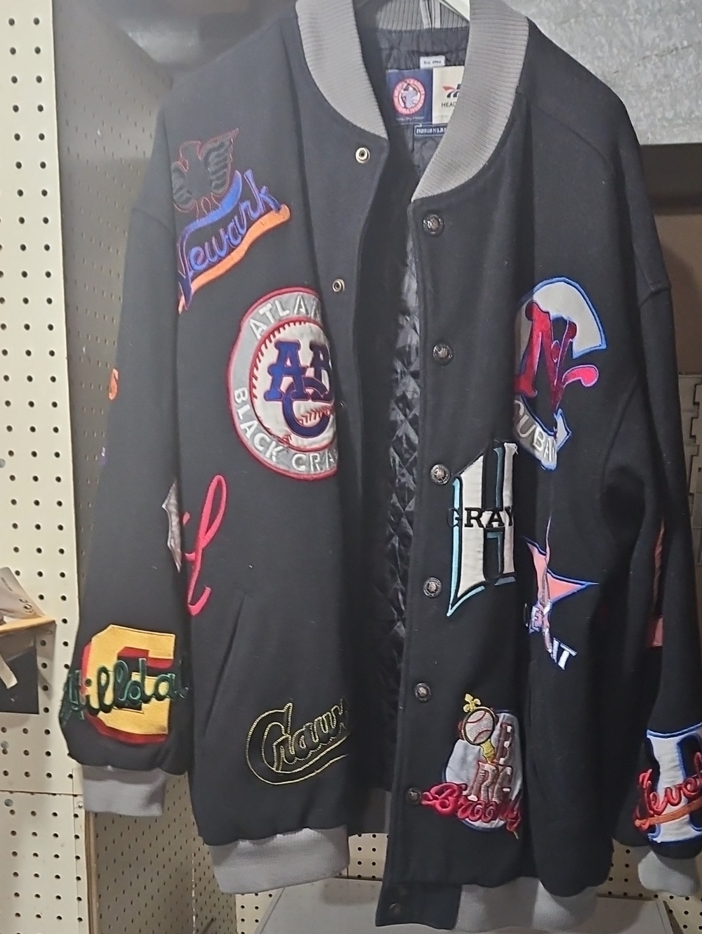 Black Letterman Patchwork Jacket - Headgear Brand Size 3x